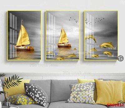 File tranh Tranh treo pha lê gương FT 61011 (gốc) phong cách tối giản