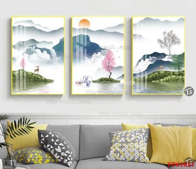 Tải file Tranh treo pha lê gương FT 61057 (gốc) chủ đề phong thủy