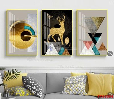 File in mica Tranh treo pha lê gương FT 61094 (bản gốc) làm vách ngăn