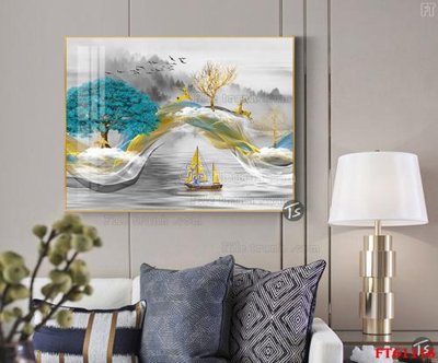 Hình ảnh file gốc in lụa Tranh treo pha lê gương FT 61116