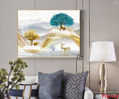 Download file gốc Tranh treo pha lê gương FT 61118 (in mica) trang trí