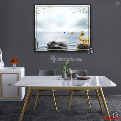 File tranh in trần 3D Tranh treo pha lê gương FT 61131 (ảnh gốc)