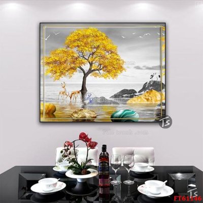 File tranh Tranh treo pha lê gương FT 61146 (gốc) in vải canvas