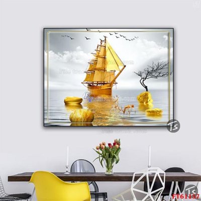 File in lụa Tranh treo pha lê gương FT 61157 (tân cổ điển) Tranh treo pha lê gương FT 61157