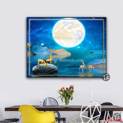 Tải file gốc in lụa Tranh treo pha lê gương FT 61161 siêu nét