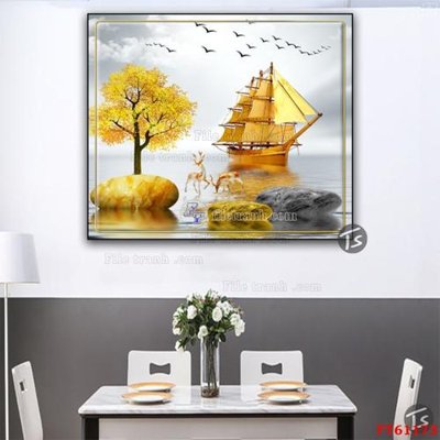 File tranh Tranh treo pha lê gương FT 61173 (bản gốc) treo quán cafe
