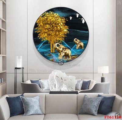 File gốc Tranh treo pha lê gương FT 61178 (in lụa) tranh mã đáo