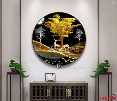 Download file gốc Tranh treo pha lê gương FT 61230 (in lụa) cao cấp