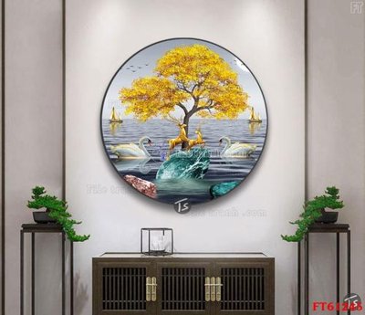 File tranh gốc PSD Tranh treo pha lê gương FT 61245 còn nguyên layer