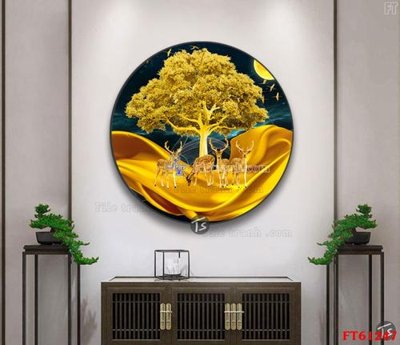 Tải file PSD Tranh treo pha lê gương FT 61247 (nguyên layer) để in