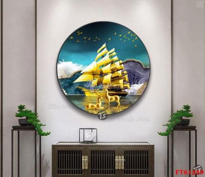 File gốc Tranh treo pha lê gương FT 61249 (vector) cho in ấn