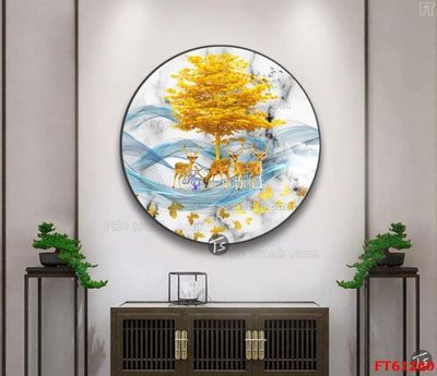 File tranh Tranh treo pha lê gương FT 61260 (gốc) in vải canvas