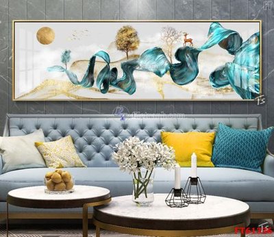 File in mica Tranh treo pha lê gương FT 61336 (bản gốc) làm vách ngăn