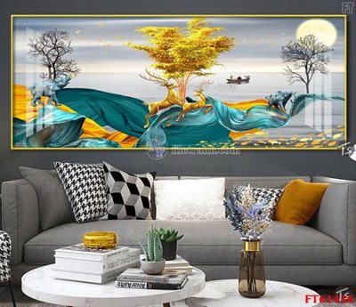 Tải file Tranh treo pha lê gương FT 61416 (gốc) chủ đề hoa sen