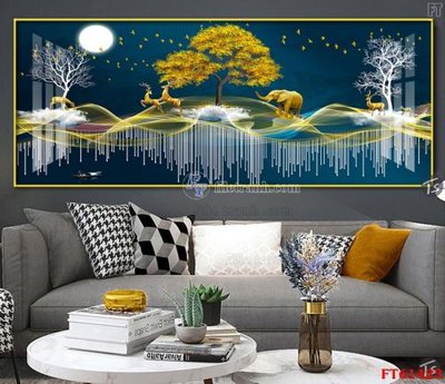 File tranh Tranh treo pha lê gương FT 61423 (gốc) phong cách tối giản