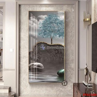 Hình ảnh file gốc in trần nhà Tranh treo pha lê gương FT 61520