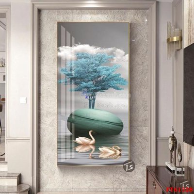 File in trần Tranh treo pha lê gương FT 61528 (file gốc) xuyên sáng