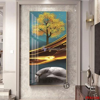 File in trần Tranh treo pha lê gương FT 61556 (bản gốc) phong cảnh