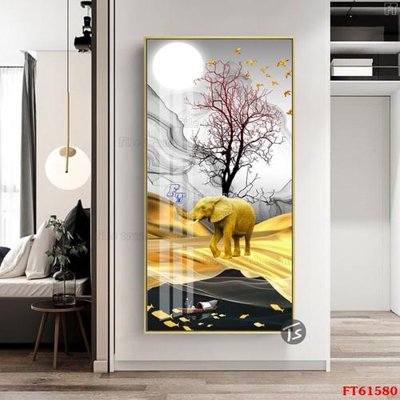 File in trần Tranh treo pha lê gương FT 61580 (bản gốc) phong cảnh