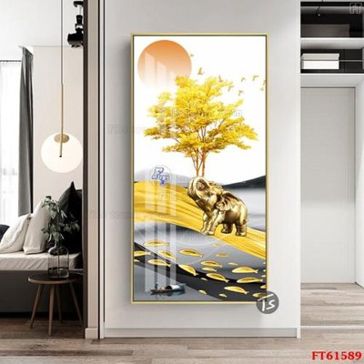 File in trần Tranh treo pha lê gương FT 61589 (bản gốc) mây trời