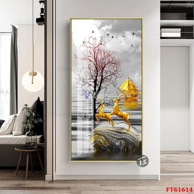 File in trần Tranh treo pha lê gương FT 61614 (bản gốc) 5D