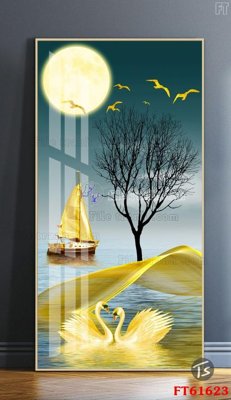 Download file Tranh treo pha lê gương FT 61623 (gốc) in mica cao cấp