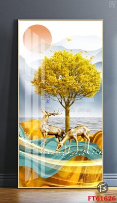 File tranh trang trí Tranh treo pha lê gương FT 61626 (file gốc)