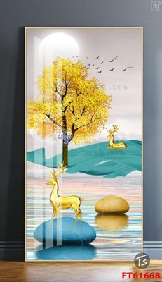 Tải file Tranh treo pha lê gương FT 61668 (gốc) in tranh tráng gương