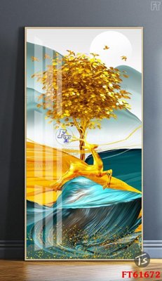 File in trần Tranh treo pha lê gương FT 61672 (bản gốc) trời sao