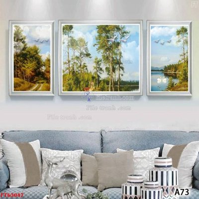 File tranh Tranh treo pha lê gương FT63047 (bản gốc) treo quán cafe