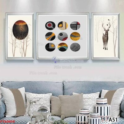 File in trần Tranh treo pha lê gương FT63059 (bản gốc) bầu trời