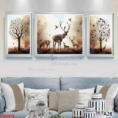 Download file gốc Tranh treo pha lê gương FT63074 (in lụa) tranh 3D