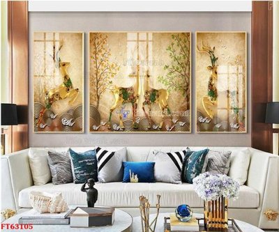 Hình ảnh file gốc in lụa Tranh treo pha lê gương FT63105