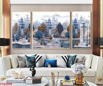 File in mica Tranh treo pha lê gương FT63209 (bản gốc) sắc sảo