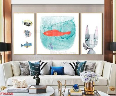 File tranh Tranh treo pha lê gương FT63321 (file gốc) chủ đề phong thủy