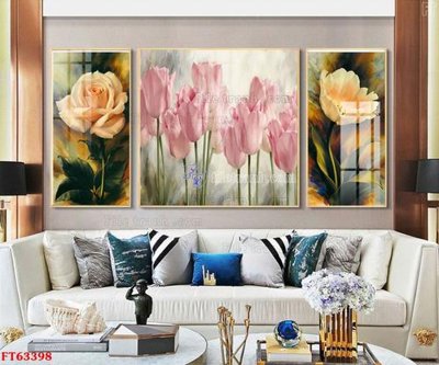 File tranh trang trí Tranh treo pha lê gương FT63398 (file gốc)