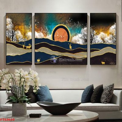 File tranh gốc Tranh treo pha lê gương FT63610 chủ đề hiện đại