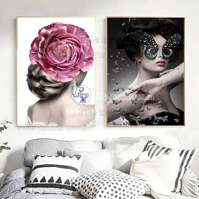 Download file File tranh hiện đại pha lê gương FT648 (gốc) in mica đèn LED