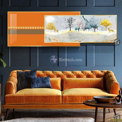 File tranh Tranh treo tường lồng ghép hiện đại FT65059 (gốc) in trên kính