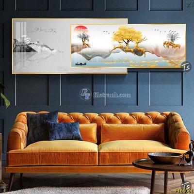 File gốc Tranh treo tường lồng ghép hiện đại FT65061 (in lụa) tranh thuận buồm