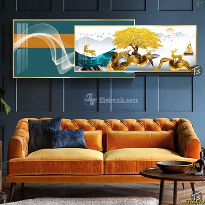 File tranh Tranh treo tường lồng ghép hiện đại FT65079 (gốc) phong cách tối giản