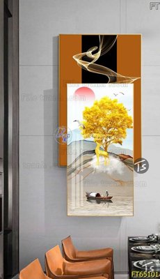 Tải file Tranh treo tường lồng ghép hiện đại FT65101 (gốc) chủ đề tâm linh