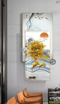 File in ấn Tranh treo tường lồng ghép hiện đại FT65114 chuyên nghiệp