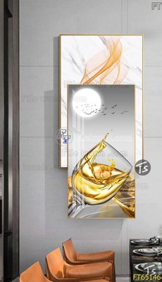Download file gốc Tranh treo tường lồng ghép hiện đại FT65146 (in lụa) nghệ thuật