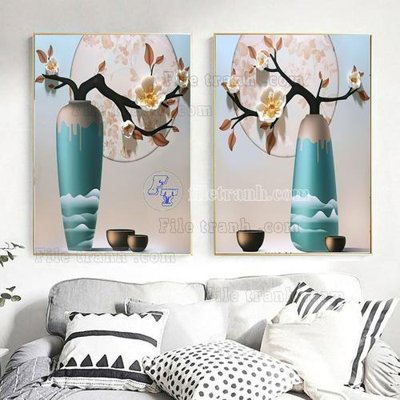 File gốc File tranh hiện đại pha lê gương FT655 (in mica) làm bảng hiệu