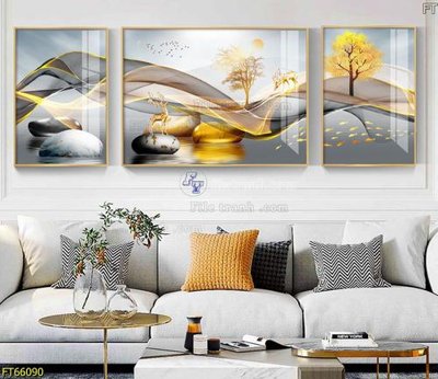 File gốc Tranh treo pha lê gương FT66090 (in mica) trang trí