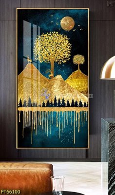 File tranh trang trí Tranh treo pha lê gương FT66100 (file gốc)