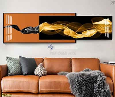 File in trần Tranh treo pha lê gương FT66107 (file gốc) hoa văn 3D