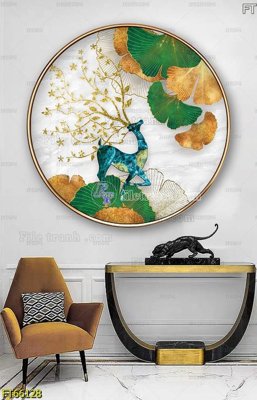 File gốc Tranh treo pha lê gương FT66128 (in tráng gương) sang trọng
