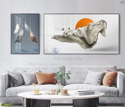 Tải file gốc in lụa Tranh treo pha lê gương FT66219 siêu nét